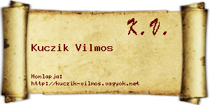 Kuczik Vilmos névjegykártya