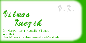 vilmos kuczik business card